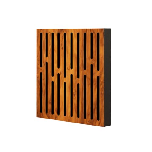 Image of Timber Acoustics Abfuser Mini Acoustic Panels for diffusion & absorption, reduces echo, enhances sound clarity, ideal for studios, home theatres & living spaces (Slotted Linear, Set of 4)