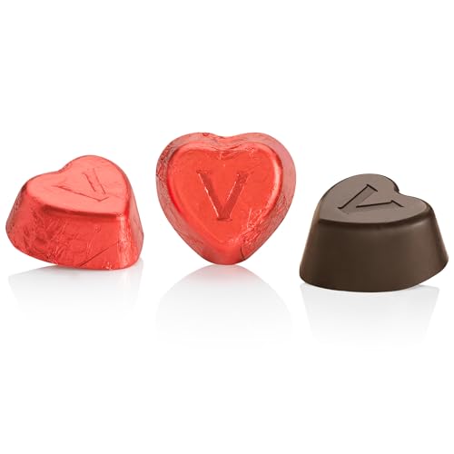 Venchi - Bombones con Forma de Corazón, Extra Fondente, 1 Kg, Vegano, Sin Gluten, Sin Colorantes ni Conservantes, Idea de Regalo para el Día de la Madre