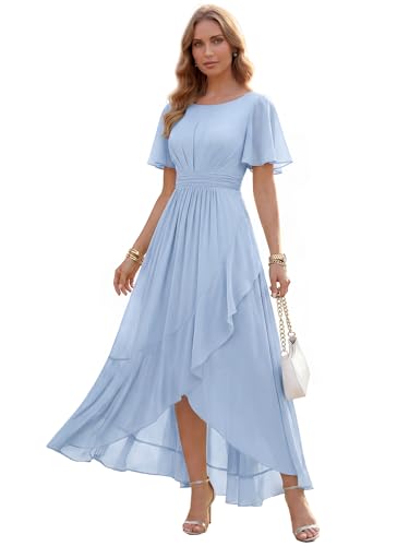 Ever-Pretty Women's Chiffon Maxi Wedding Guest Dresses Semi Formal Dress
