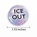 Ice Out Pin Buttons, Set of 4 Assorted Color Round Badges for Men and Women, 1.73 Inch Fashion Accessories for Clothing & Bags (Light Holographic)