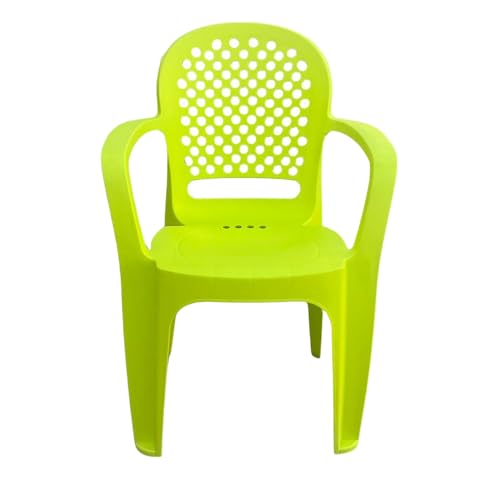 Image of Cello Crystal Armrest Plastic Chair | Chairs for Living Room, Garden, Home Indoor and Outdoor Use (Colour: Lime Green, Set of 4)