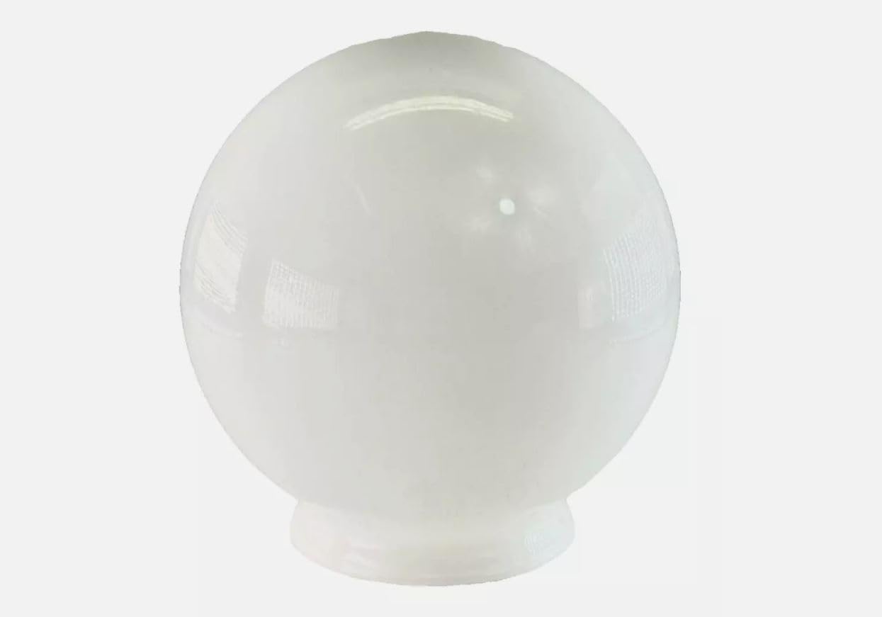 5.5 High 3 inch Hole White Opal Ceramic Glass Sphere Globe for Lamps