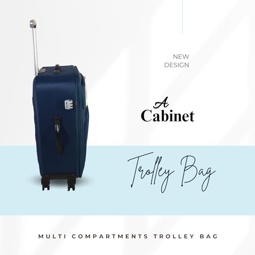 A-Cabinet-Cabin-Polyester-Soft-Sided-Trolley-Bag-for-TravelLuggageTSA-LockSustainable-8-Wheel-Suitcase-for-Men-Women-3-Years-Warranty-28-Inch-Blue