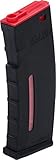 Evike BAMF 190rd Polymer Mid-Cap Airsoft Magazine for M4 / M16 Series AEG Rifles (Color: Black & Red / x1 Single Mag)