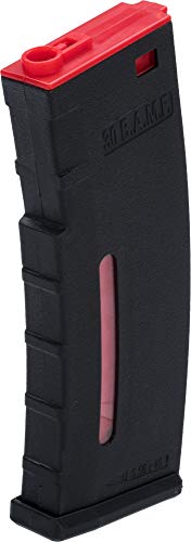 Evike BAMF 190rd Polymer Mid-Cap Airsoft Magazine for M4 / M16 Series AEG Rifles (Color: Black & Red / x1 Single Mag)