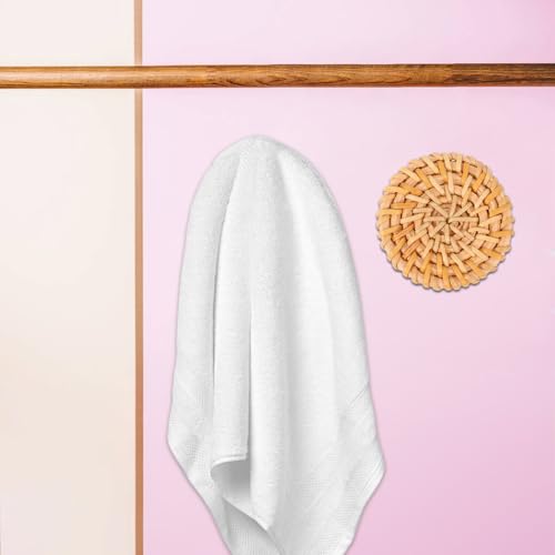 Evita perder las llaves con ganchos de pared rústicos de ratán natural duraderos 8