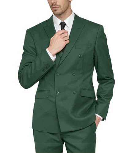 Double Breasted Suit for Men Piece Slim Fit Dressy Business