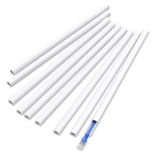 2020 New Cord Hider, 142in Mini Wire Cable Cover, PVC Cable Concealer Channel, Paintable Cord Cover to Hide Speaker Wire, Ethernet Cable, 9X L15.7in W0.5in H0.35in, CC05 White