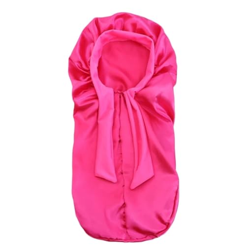 Soie et satin bonnet de nuit rose pour protéger les cheveux secs et abîmés