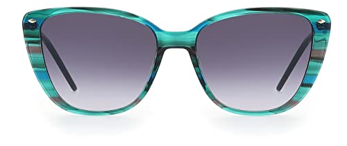 Fossil Women's Female Sunglasses Style FOS 2101/G/S Cat Eye, Green/Gray Shaded, 54mm, 17mm3