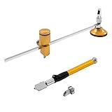 IYUANWH Circular Glass Cutter, Polished Metal Compass Circle Glass Cutting Tools, 360° Cutter Head, 1/8 to 1/2 Thickness, Versatile for Cutting Glass, Mirrors, Stained Glass