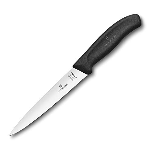 Victorinox Swiss Classic Filleting Knife, 16 cm, Ergonomic Handle, Flexible Blade, Black - Image 3