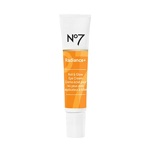 No7 Radiance+ Roll & Glow Eye Cream - Reviving & Illuminating Under Eye Roller - Color Correcting Vitamin C + Caffeine Cream for Dark Circles, Puffiness & Dullness (15ml)