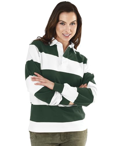 Image of Charles River Apparel Unisex Classic Rugby Shirt, Premium Cotton Jersey with Yarn-Dyed Stripe Design