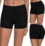 SWOMOG Boyshort Panties Women's 3 Pack Stretch Boyshort Underwear Boxer Briefs Yoga Boyshorts Black/Black/Black