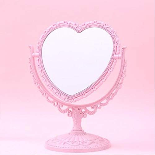 Cute Pink Girl Heart Burst Cosmetic Mirror Desktop Love Princess Mirror Makeup Mirror Heart Shaped Manual Diy Dressing Mirror