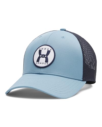Under Armour Hombre Sportswear Trucker, Gorra con Visera Suave y cómoda para Hacer Deporte y Entrenar, Gorra para una sensación Fresca y secaBlue Smoke / / Washed Navy,OSFM