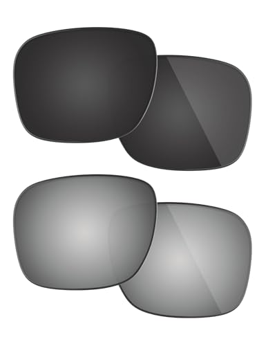 Lentes de repuesto polarizadas para Oakley Hijinx Fiskr pack de 2 pares Stealth Black Silver