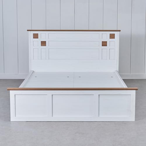 Image of Home Centre Santorini Pearl King Bed with Hydraulic Storage - White