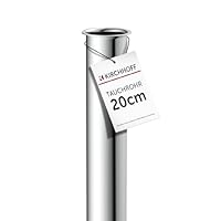 KIRCHHOFF Tauchrohr für Siphon 20cm Chrom, Rohr Verlängerung 200mm für Flaschensiphon und Röhrensiphon, 1 1/4 Zoll, extralanges Zusatzrohr für Waschbecken Abfluss, Edelstahl Ablauf
