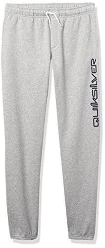 Quiksilver Boys' Trackpant Screen Youth Elastic Waist Fleece Pant, Light Grey Heather, L/14