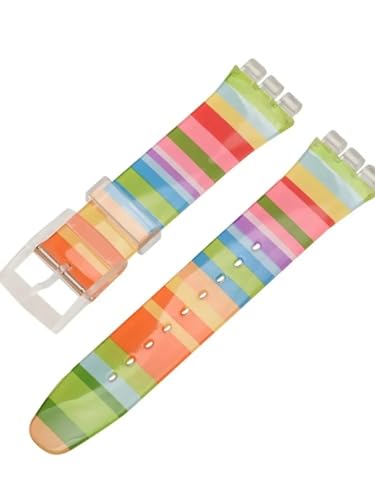 Bracelet montre Swatch souple effet gelée noir imperméable 16mm