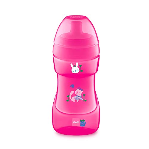 En Oferta Mam Sports Cup D112 - Vaso De Aprendizaje Antiderrame Válvula De Control De Flujo, 330Ml, Taza Antigoteo Fácil De Sujetar, Para Bebé A Partir De 12+ Meses, Rosa