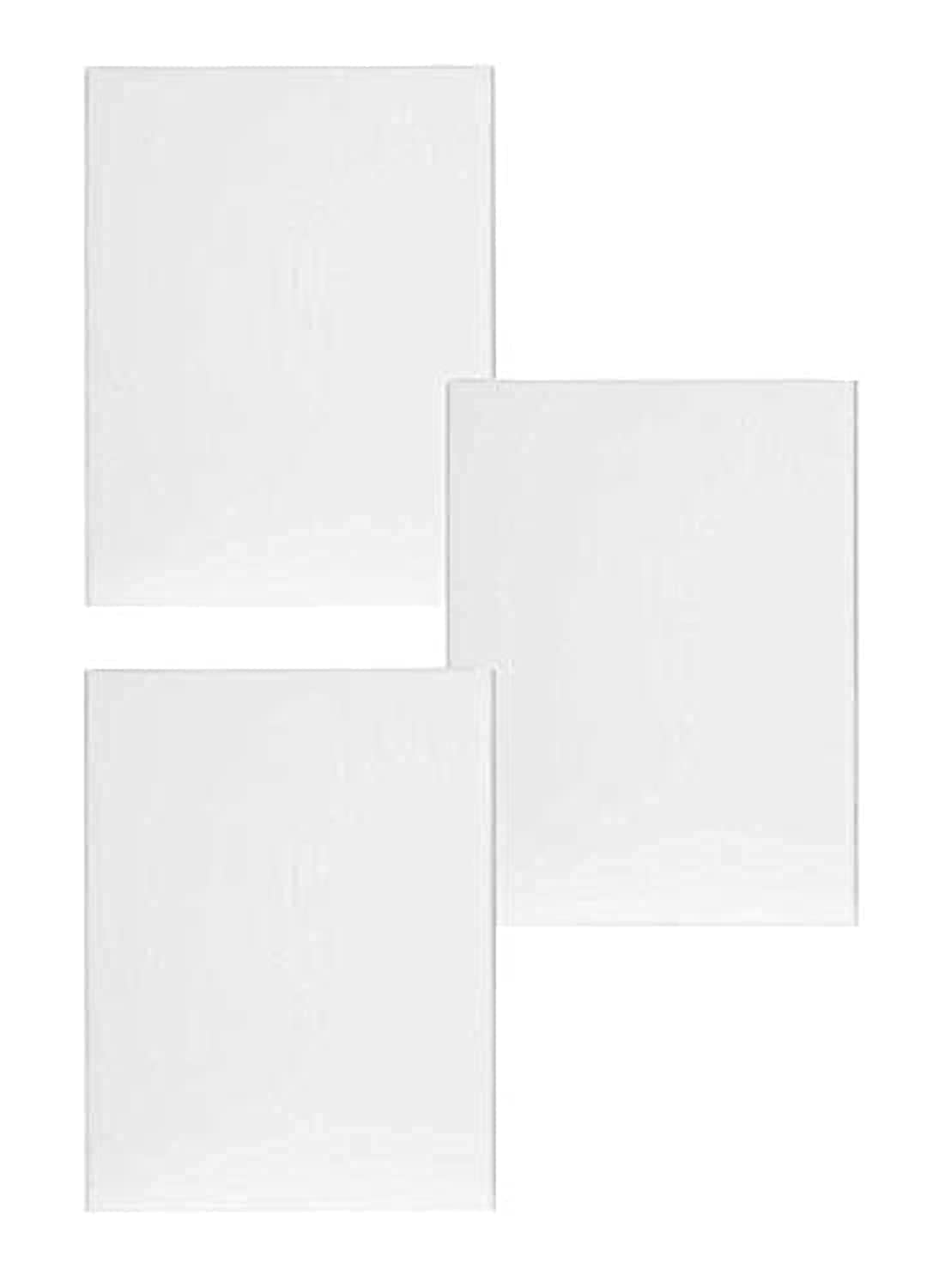OHO White Blank Cotton Stretched Canvas Artist Painting for Oil & Acrylic Paints - Pack of 3