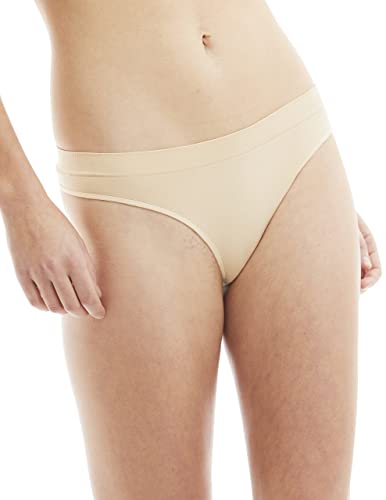 Kalon 6 Pack Women's Nylon Spandex Thong Underwear (Small, 6Pk Beige) #TOP1