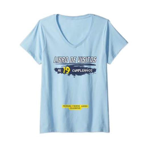 Mujer 19 cumpleaños - Firma el Libro de visitas de fiesta 19 años Camiseta Cuello V