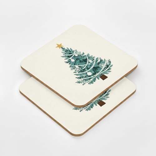 Cimpress Weihnachts Korkuntersetzer quadratisch 9,5x9,5 cm, 1 Stück,...