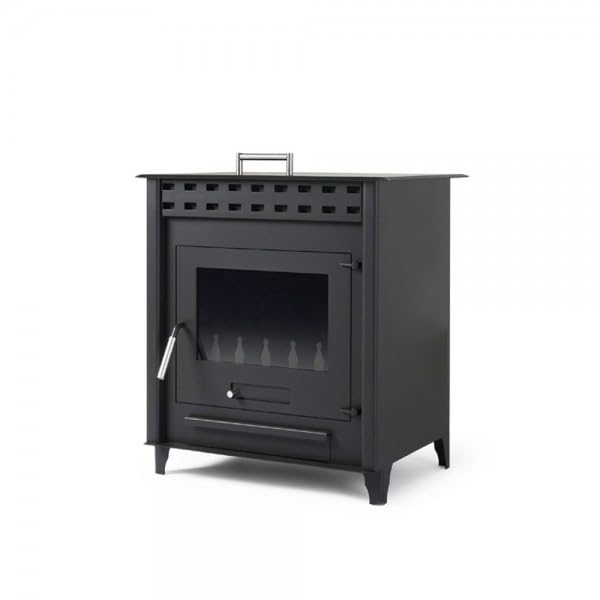 Estufa de leña grande modelo B 14.3 Kw | Chimenea rustica de leña | Estufa de leña clásica para salón salida de humos trasera