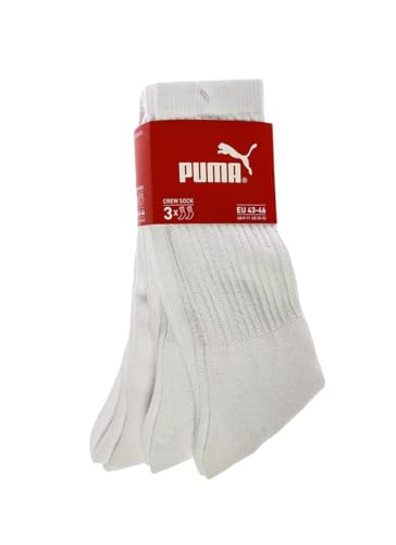 PUMA Crew Sock 3 Pack - Adult - White - UK Shoe Size 9-11