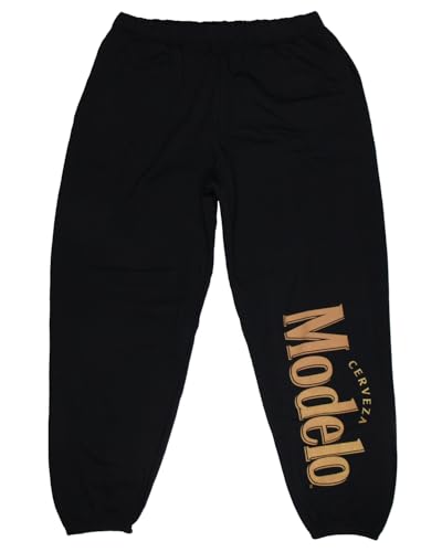 Seven Times Six Modelo Men's Mexican Beer Adult Lounge Sleep Jogger Sweatpants with Drawstring Elastic Waistband and Pockets