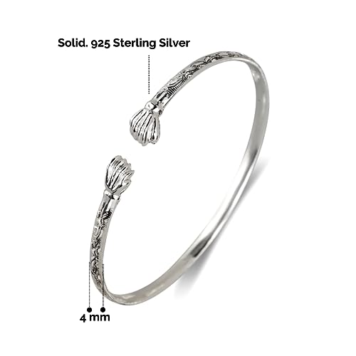 Fist Ends .925 Sterling Silver West Indian Flat Bangles 31 Grams (Pair) (MADE IN USA)3
