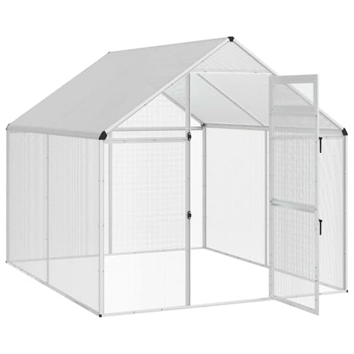 vidaXL Vogelkäfig Silber 181, 5 x 221 x 173, 5 cm-6
