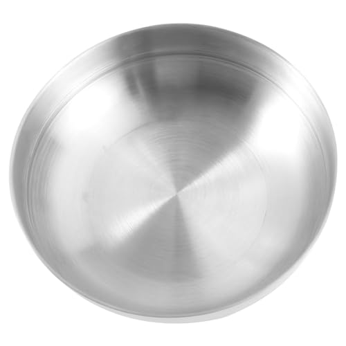 Mikikit Bol de Acero Inoxidable para Fideos y Sopa Cuenco para Arroz Diseño y Resistente Apto para Cocina y Restaurantes Fácil de Limpiar Acabado Cepillado Color Plata Natural Grande para