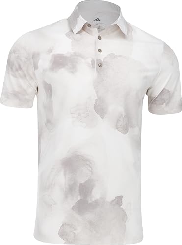 adidas Men's Ultimate365 Tour Printed Cool Feeling Polo Shirt, Putty Beige S25/White, Large