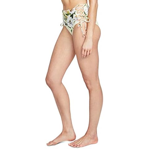 RACHEL Rachel Roy Women's Swim Bottom Hight Waisted Side Laced Full Coverage Detail Bikini, Summer Floral, Small Cover