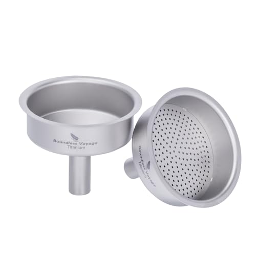 Boundless Voyage Titanium Funnels Kitchen Funnel Set, Hip Flask Funnel, Small Metal Funnels, Kitchen Funnels for Essential Oil, Spices, Flask