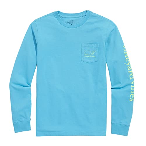 Vineyard Vines Boys' Long-Sleeve Vintage Whale Pocket T-Shirt, Bluebird, 7 #TOP2