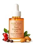 The Mani Pedi Essentials Natural Nail Growth Oil. Powerful Blend of Rosehip, Jojoba & Amond Oils. Promotes Stronger, Healthier Nails. Hydrates & Strengthens Cuticles for Faster Nail Growth - 1 Fl Oz