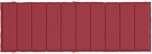 Miniatura 3 de vidaXL Cojín para tumbona  Almohadilla para tumbona para exterioresinteriores en color rojo vino, tela Oxford resistente al agua, relleno de fibra