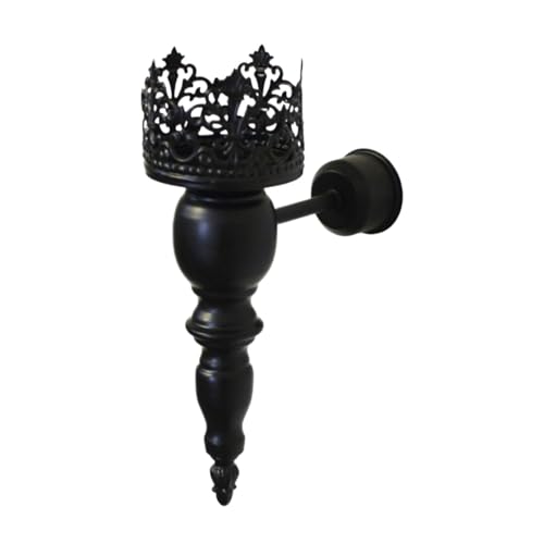 Bougeoir mural décoratif noir de style rustique pour intérieur chic