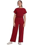 Lil Tomatoes Girls Cotton Jumpsuit, MAROON, 15-16 Years