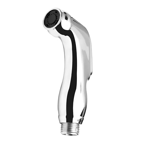 Image of New Ware Health Faucet Gun - ABS Hand Jet Bidet Spray Head for Bathroom & Toilet, Ergonomic Chrome Finish Toilet Jet Spray with Wall Mount Accessories (Toyo Type)