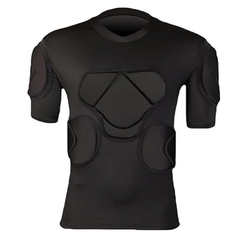IUTZCAXU Body Safe Guard Padded Compression Shirts, Long Sleeve Shoulder Rib Chest Protector Suit for Football