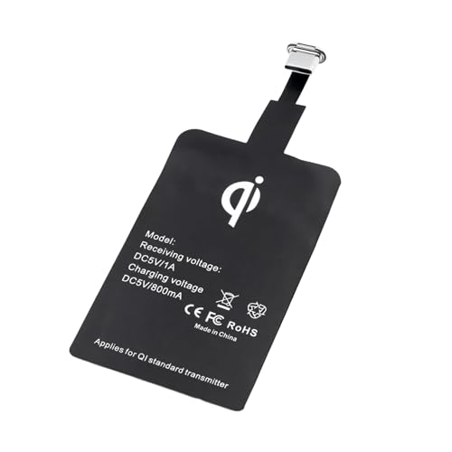 tiyiyok Cargador Inalambrico, Wireless Charger, Receptor Qi, Chip Receptor Qi Tipo c Ultrafino para Carga Inalámbrica de Teléfonos Móviles USB, Ultrafino, Pequeño y Ligero, Negro