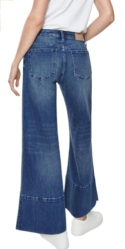 Women's Wide Leg Jeans Baggy High Waisted Straight Leg Non-Stretch Denim Pants with Pockets3