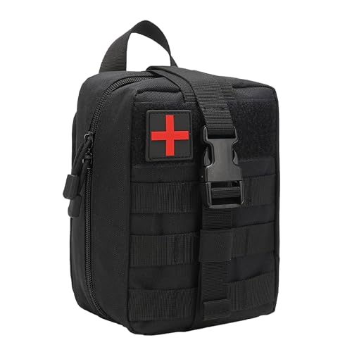 Image of Kraptick Medical Molle Pouch | Tactical First Aid Kit Bag | Military Emergency Medical Pouch | Waterproof & Durable Trauma Kit | Compact Molle Medic Bag for Outdoor, Camping & Survival (Black)